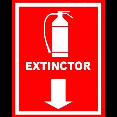 Placuta cu  extinctor cu sageata in jos